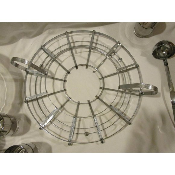 Mid Century Silver Fade Complete Punch Bowl Set Dorothy Thorpe Vintage Retro 15p - Picture 7 of 12